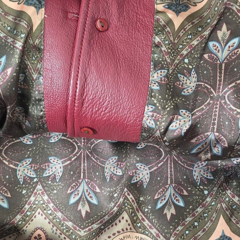 Terry Lewis‎ Leather Blazer Womens 2X Petite Red Sophisticated Rockabilly Preppy - Picture 8 of 8